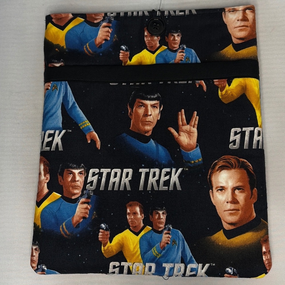 Star Trek Original Series Padded Book Sleeve Tablet Pouch Kirk Spock Handmade